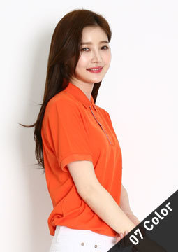 멀티연사 체크배색 티셔츠(항균사)
